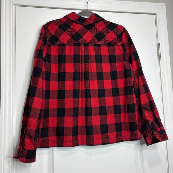 J Crew Black and Red Checkered Flannel Pullover Top Size Small - Picture 5 of 5